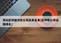 顶尖区块链分析公司及其业务[区块链公司估值排名]